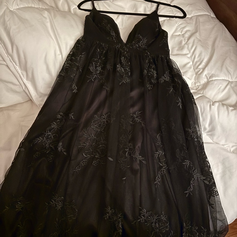 Elegant Black Floral Dress